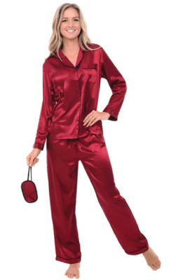 long_satin_button_down_pajama_set